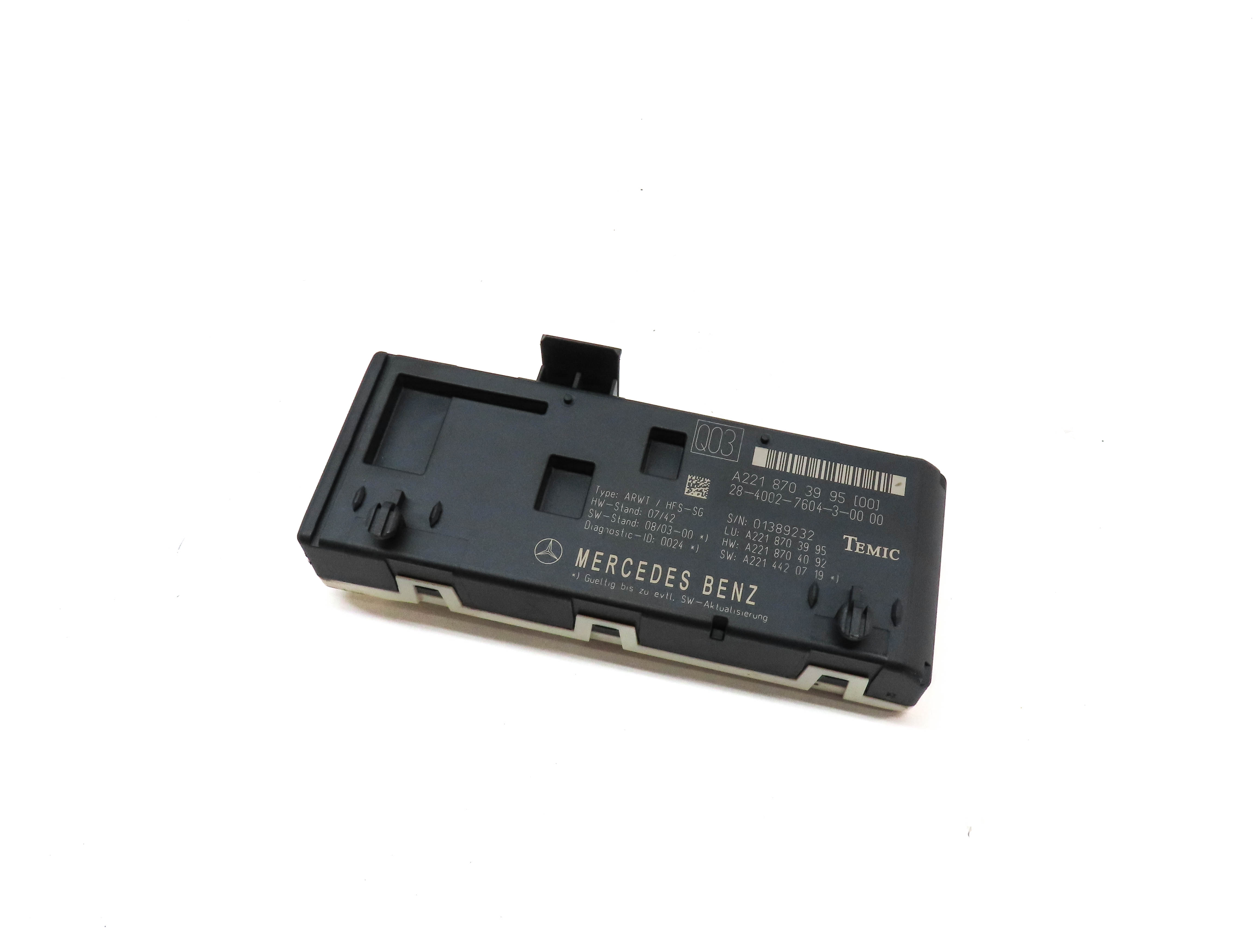 2007-2013 MERCEDES CL S CLASS (C216 W221) TRUNK LIFT LIFTGATE CONTROL MODULE — exact item pictured